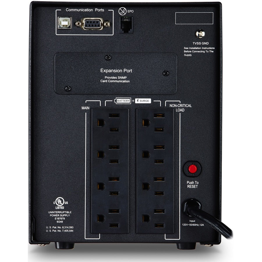 Onduleur LCD mini-tour à onde sinusoïdale pure 1 500 VA CyberPower Smart App Sinewave PR1500LCD