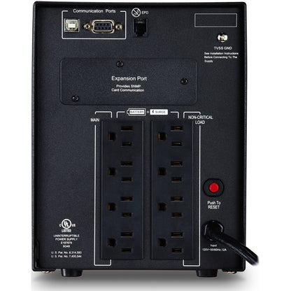 Onduleur LCD mini-tour à onde sinusoïdale pure 1 500 VA CyberPower Smart App Sinewave PR1500LCD