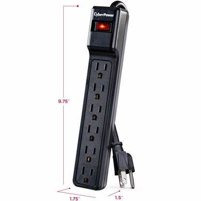 Parasurtenseur CyberPower CSB6012 Essential à 6 prises avec 1 200 joules et cordon de 12 pieds - Boîtes marron unies CSB6012
