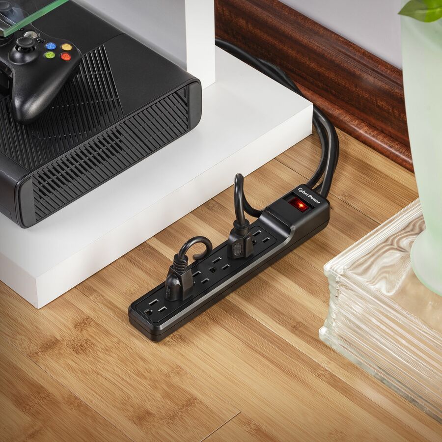 Parasurtenseur CyberPower CSB6012 Essential à 6 prises avec 1 200 joules et cordon de 12 pieds - Boîtes marron unies CSB6012