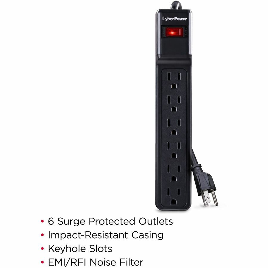Parasurtenseur CyberPower CSB606 Essential à 6 prises avec 900 joules et cordon de 6 pieds CSB606