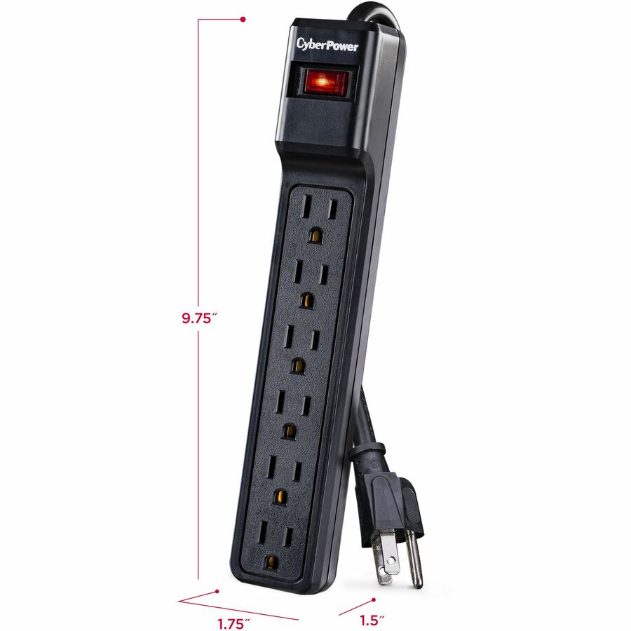 Parasurtenseur CyberPower CSB606 Essential à 6 prises avec 900 joules et cordon de 6 pieds CSB606