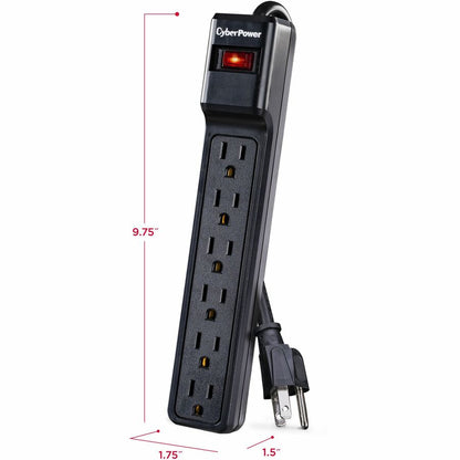 Parasurtenseur CyberPower CSB606 Essential à 6 prises avec 900 joules et cordon de 6 pieds CSB606