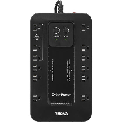 Systèmes d'alimentation sans coupure CyberPower EC750G Ecologic - Capacité : 750 VA / 450 W EC750G