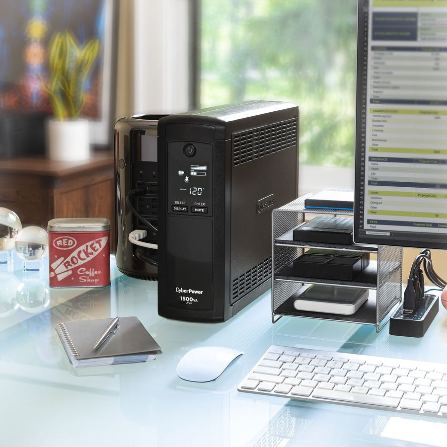 Systèmes d'onduleurs CyberPower CP1500AVRLCD LCD intelligent - Capacité : 1500 VA / 900 W CP1500AVRLCD