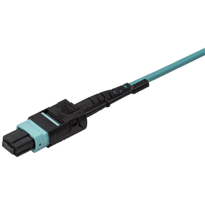 Câble de raccordement à fibre optique MPO8LCPL10M de 10 m de StarTech.com - Câble de raccordement à fibre optique Plenum Rated - OM3 Multimode, 40 Gb - Languette à pousser/tirer - Aqua
