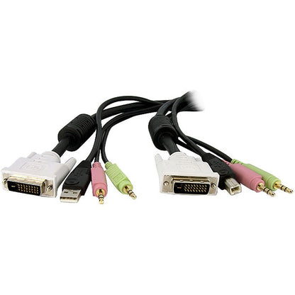 Câble de commutation KVM USB DVI 4 en 1 StarTech.com de 4,6 m avec audio DVID4N1USB15