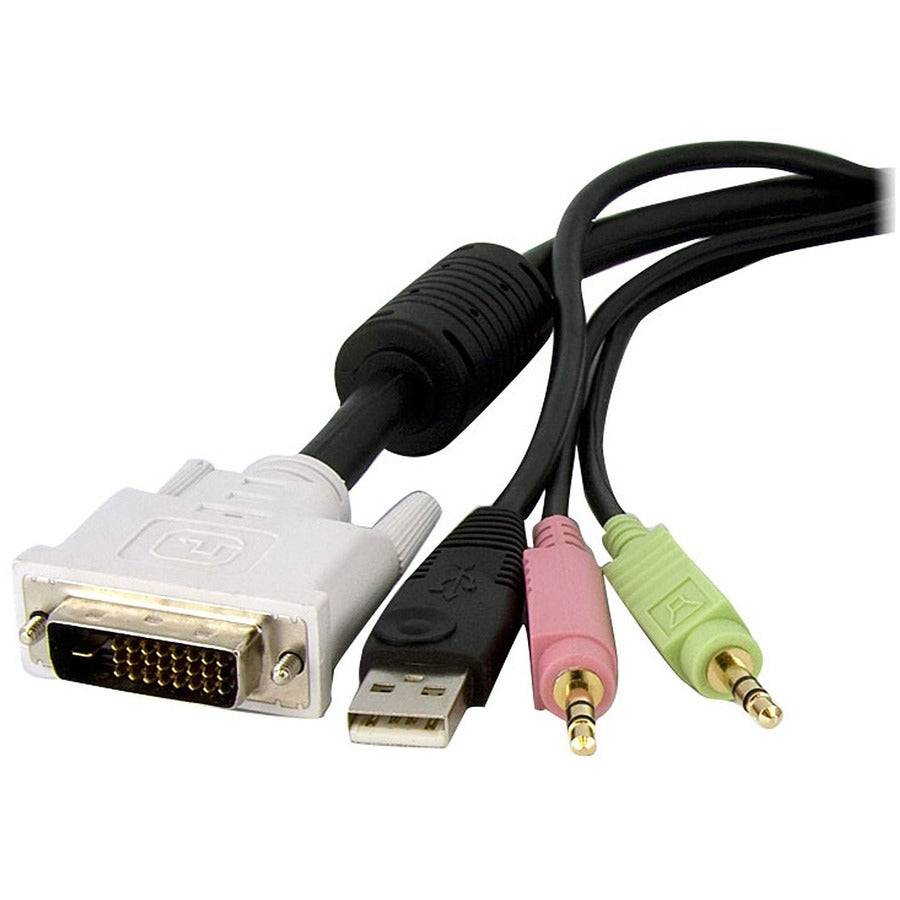 Câble de commutation KVM USB DVI 4 en 1 StarTech.com de 4,6 m avec audio DVID4N1USB15