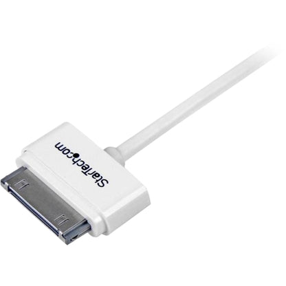 Câble StarTech.com de 1 m (3 pi) avec connecteur Apple Dock vers USB coudé vers la gauche pour iPod/iPhone/iPad avec connecteur étagé USB2ADC1MUL