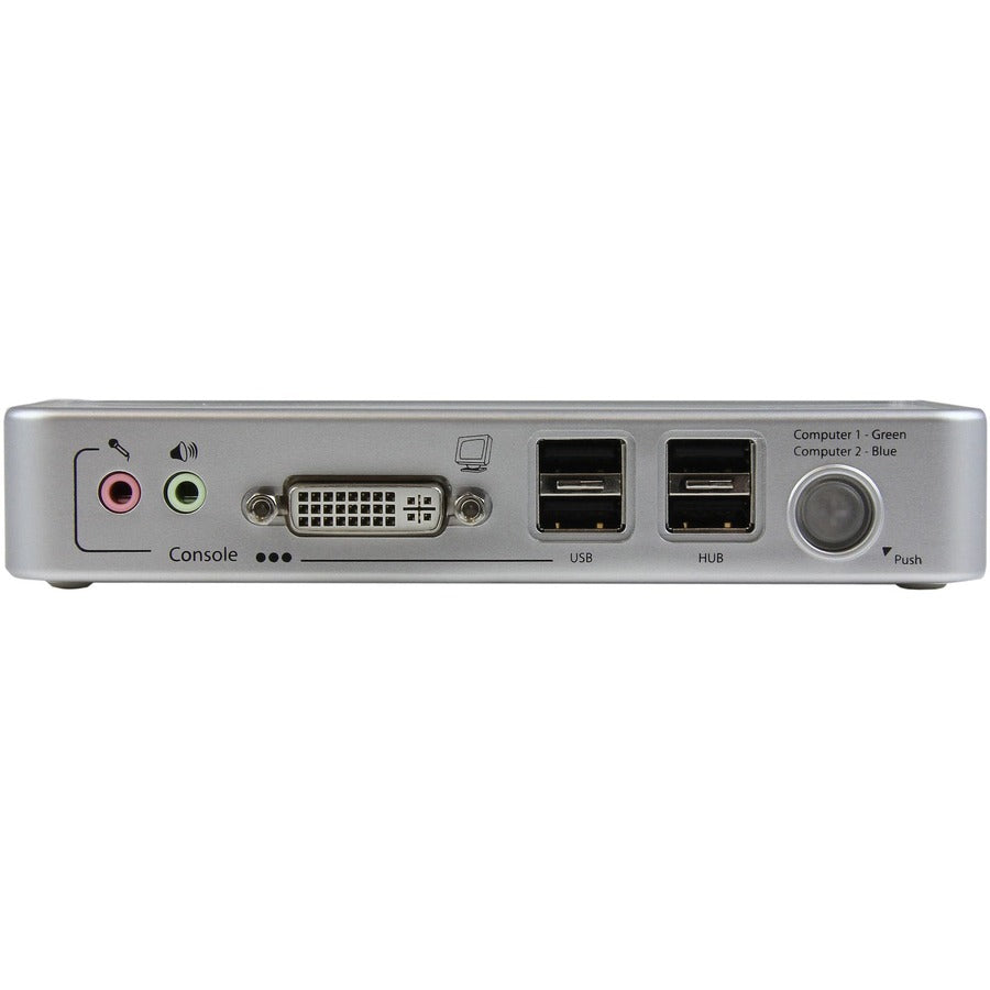 StarTech.com Kit de commutateur KVM USB DVI à 2 ports avec câbles Hub USB 2.0 et audio - KVM USB DVI avec câbles et commutation audio - Commutateur KVM / audio / USB - USB - 2 ports - 1 utilisateur local SV211KDVI