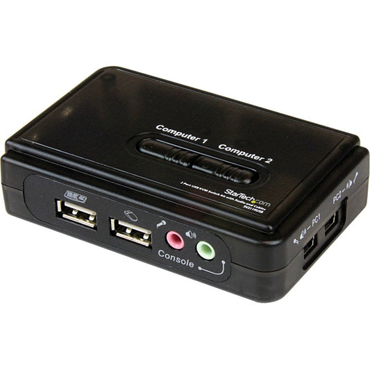 Kit KVM USB 2 ports StarTech.com avec câbles et commutation audio - Commutateur KVM / audio - USB - 2 ports - 1 utilisateur local SV211KUSB
