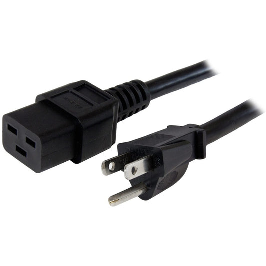 StarTech.com Câble d'alimentation robuste de 3 m, NEMA 5-15P vers C19, 15 A 125 V, 14 AWG, cordon d'alimentation pour ordinateur, câble d'alimentation de gros calibre PXT515191410