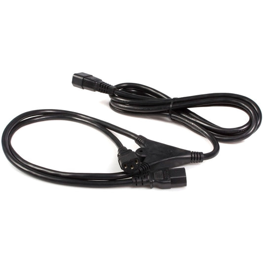 StarTech.com Câble d'extension d'alimentation 3 m, répartiteur C14 vers 2 x C13, 13 A 250 V, 16 AWG, rallonge de cordon d'alimentation pour ordinateur, câble d'extension d'alimentation PXT100Y