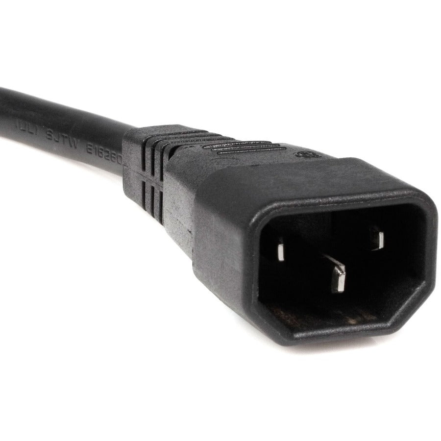 StarTech.com Câble d'extension d'alimentation 3 m, répartiteur C14 vers 2 x C13, 13 A 250 V, 16 AWG, rallonge de cordon d'alimentation pour ordinateur, câble d'extension d'alimentation PXT100Y