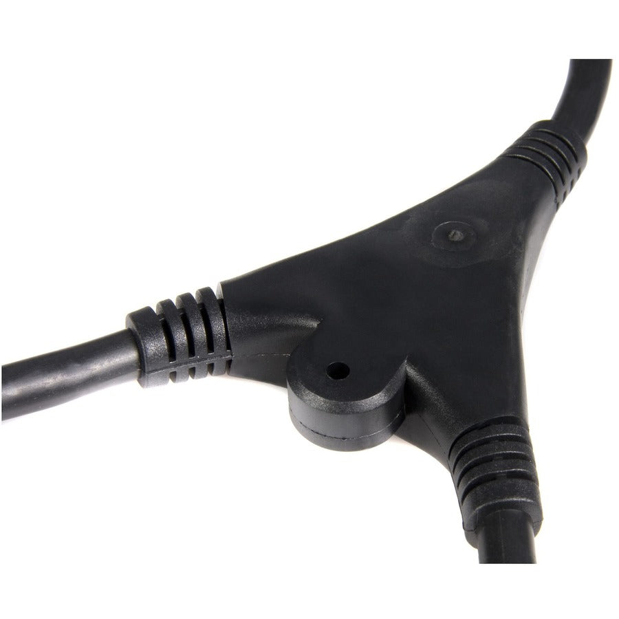 StarTech.com Câble d'extension d'alimentation 3 m, répartiteur C14 vers 2 x C13, 13 A 250 V, 16 AWG, rallonge de cordon d'alimentation pour ordinateur, câble d'extension d'alimentation PXT100Y