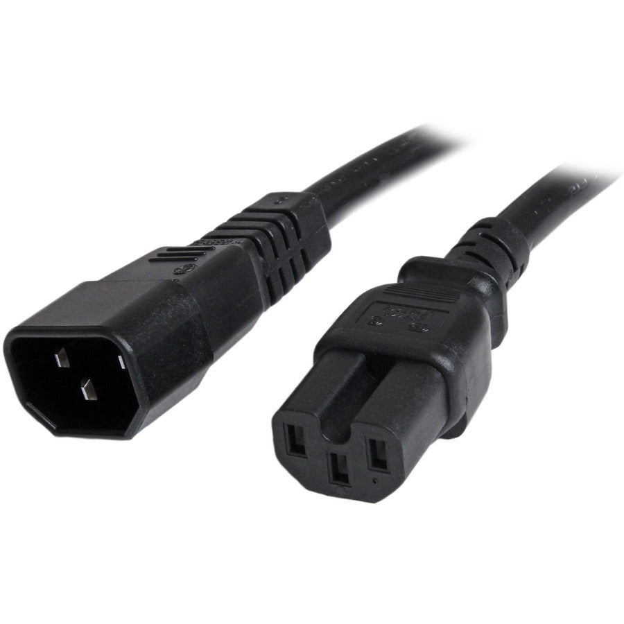 StarTech.com Rallonge électrique robuste de 1 m, IEC C14 vers IEC C15, noir, 15 A, 125 V, 14 AWG, câble d'alimentation de gros calibre PXTC14C153