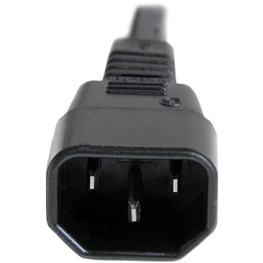 StarTech.com Rallonge électrique robuste de 1 m, IEC C14 vers IEC C15, noir, 15 A, 125 V, 14 AWG, câble d'alimentation de gros calibre PXTC14C153