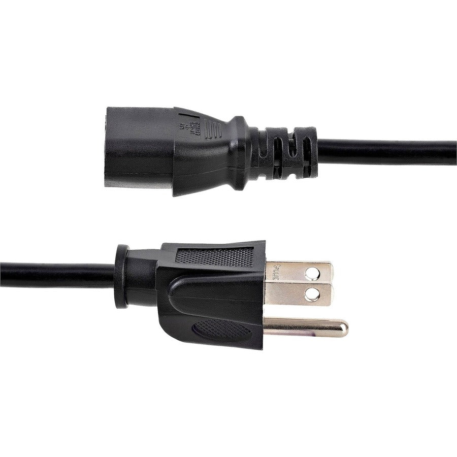 StarTech.com Câble d'alimentation pour ordinateur de 7,6 m (25 pi), NEMA 5-15P vers C13, 10 A 125 V 18 AWG, noir Cordon d'alimentation de rechange pour PC, câble d'alimentation pour téléviseur/moniteur PXT10125