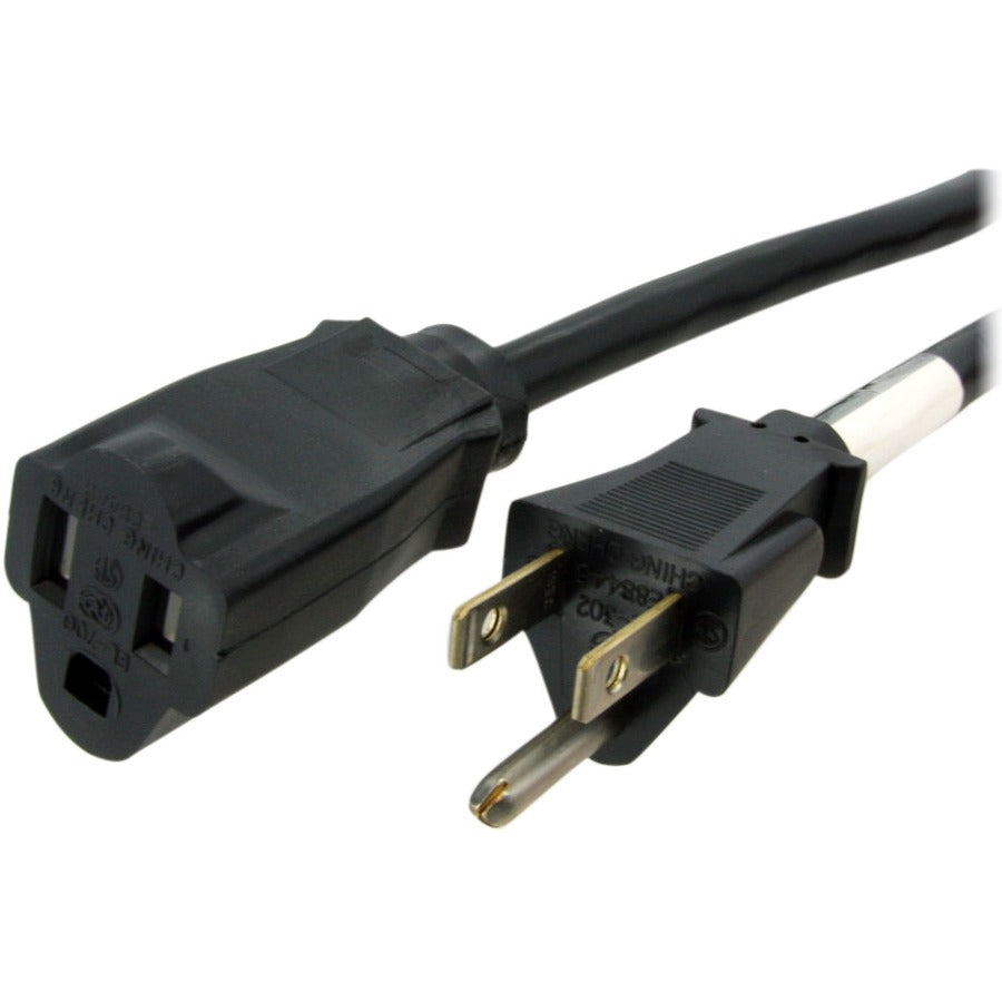 StarTech.com Rallonge d'alimentation de 3 m, NEMA5-15R vers NEMA5-15P, noir, 13 A, 125 V, 16 AWG, câble d'extension d'alimentation pour ordinateur PAC10110