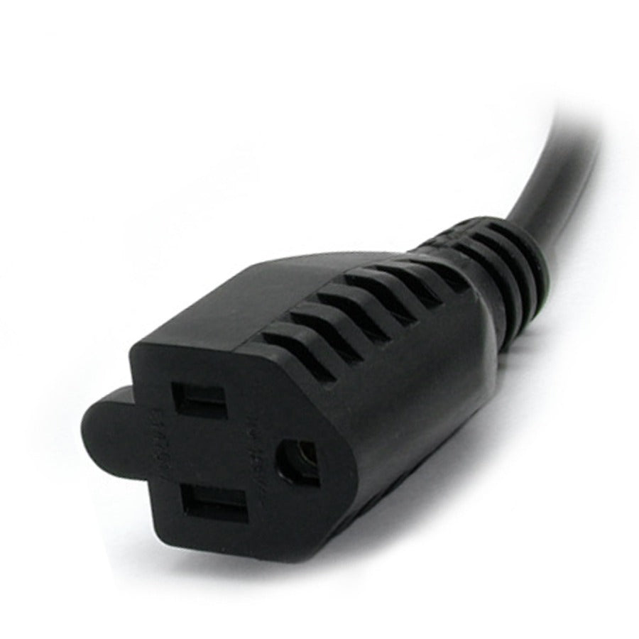 StarTech.com Câble d'extension d'alimentation de 0,3 m (1 pi), IEC C14 vers NEMA 5-15R, 10 A 125 V, 18 AWG, noir, câble d'extension de prise pour alimentations PAC100
