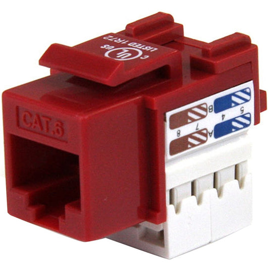 StarTech.com Prise Keystone 110 de type Punch Catégorie 6 - Rouge C6KEY110RD