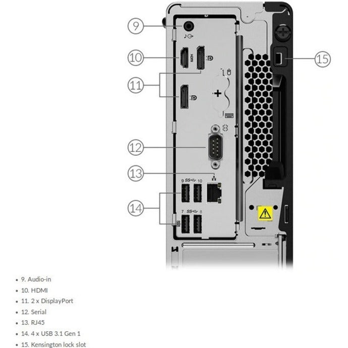 Ordinateur de bureau Lenovo ThinkCentre M80s 11CU000HUS - Intel Core i5 10e génération i5-10500 Hexa-core (6 cœurs) 3,10 GHz - 8 Go de RAM DDR4 SDRAM - SSD 256 Go - Petit facteur de forme - Noir corbeau 11CU000HUS