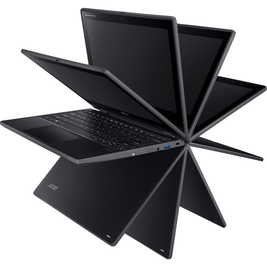 Ordinateur portable 2 en 1 tactile Acer TravelMate Spin B3 B311R-31 TMB311R-31-C6M4 11,6" - HD - 1366 x 768 - Intel Celeron N4120 Quad-core (4 Core) 1,10 GHz - 4 Go de RAM - 128 Go de mémoire flash - Noir schiste NX.VN8AA.001