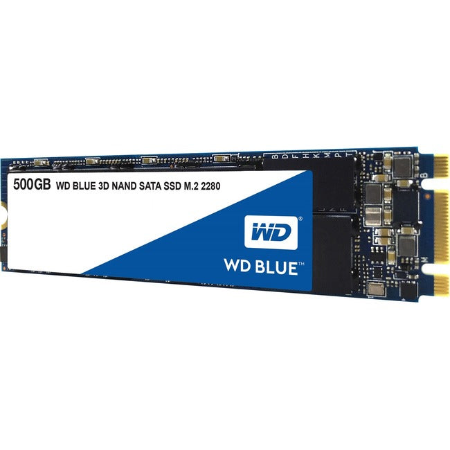 Disque SSD WD Blue 3D NAND 500 Go pour PC - SATA III 6 Gbit/s M.2 2280 WDS500G2B0B