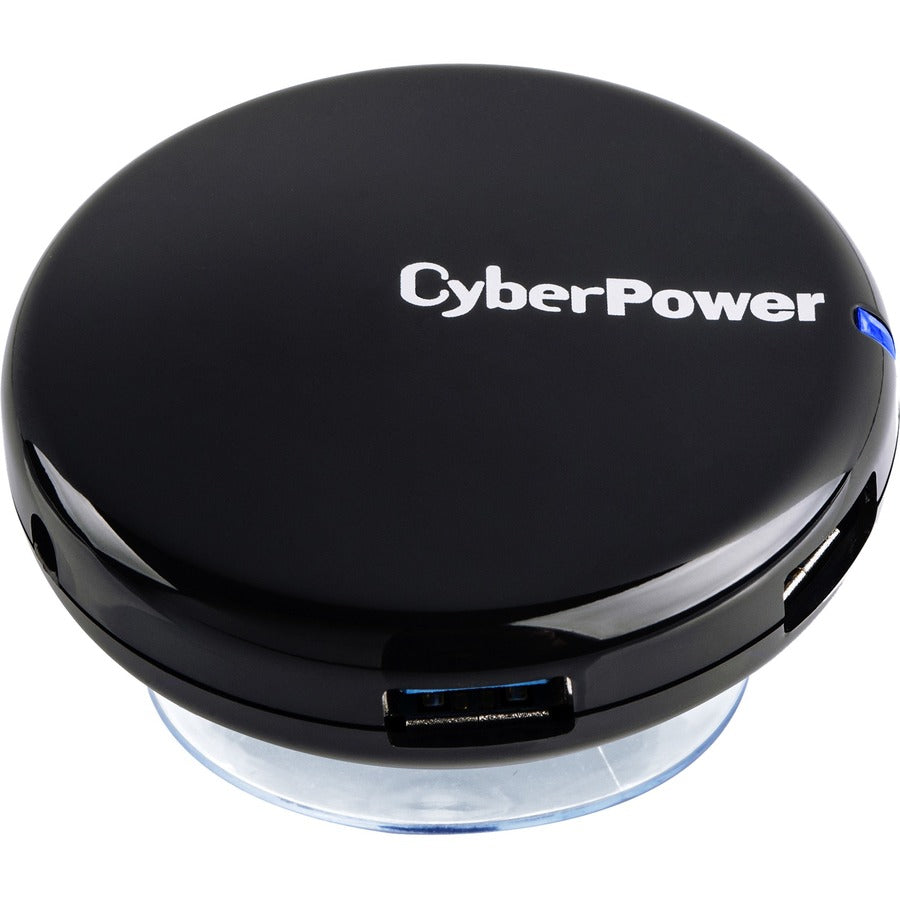 CyberPower CPH430PB USB 3.0 Superspeed Hub with 4 Ports and 3.6A AC Charger - Black CPH430PB