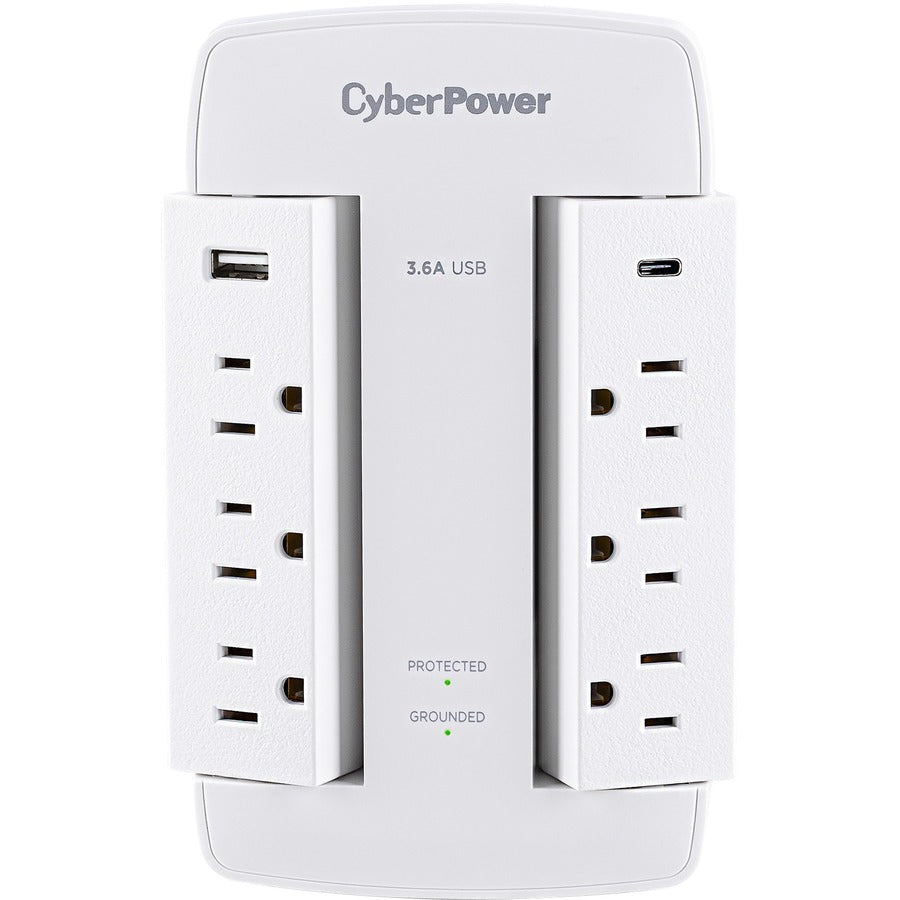 Parasurtenseur/protecteur de surtension professionnel à 6 prises CyberPower CSP600WSURC5