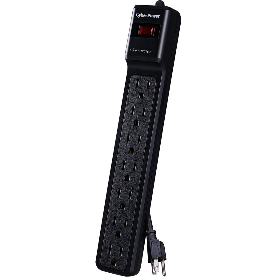 Parasurtenseur CyberPower CSB706 Essential à 7 prises avec 1 500 joules et cordon de 6 pieds - Boîtes marron unies CSB706
