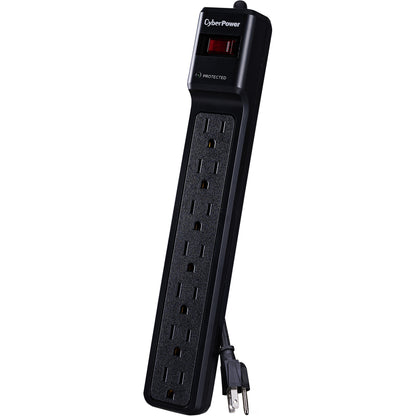 Parasurtenseur CyberPower CSB706 Essential à 7 prises avec 1 500 joules et cordon de 6 pieds - Boîtes marron unies CSB706