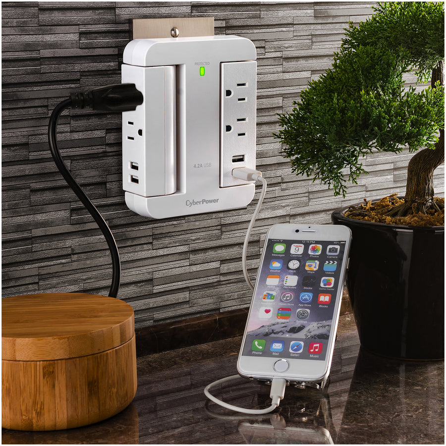 Parasurtenseur/protecteur de surtension CyberPower Home Office à 4 prises P4WSU