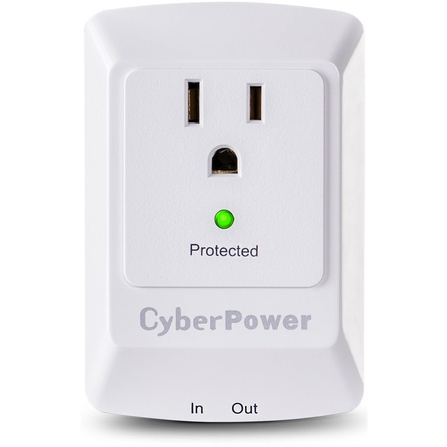 Parasurtenseur professionnel CyberPower CSP100TW à 1 prise avec prise RJ-11 et prise murale - Boîtes marron unies CSP100TW