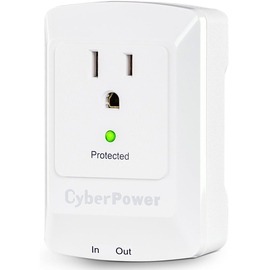 Parasurtenseur professionnel CyberPower CSP100TW à 1 prise avec prise RJ-11 et prise murale - Boîtes marron unies CSP100TW