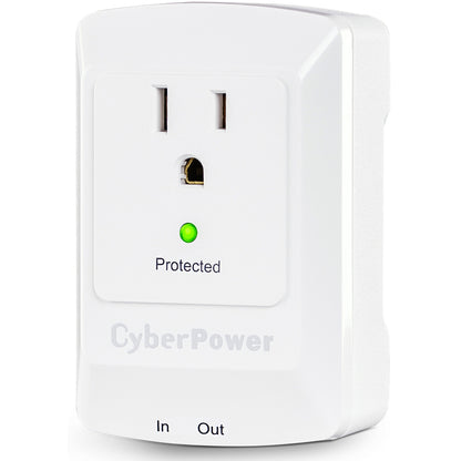 Parasurtenseur professionnel CyberPower CSP100TW à 1 prise avec prise RJ-11 et prise murale - Boîtes marron unies CSP100TW