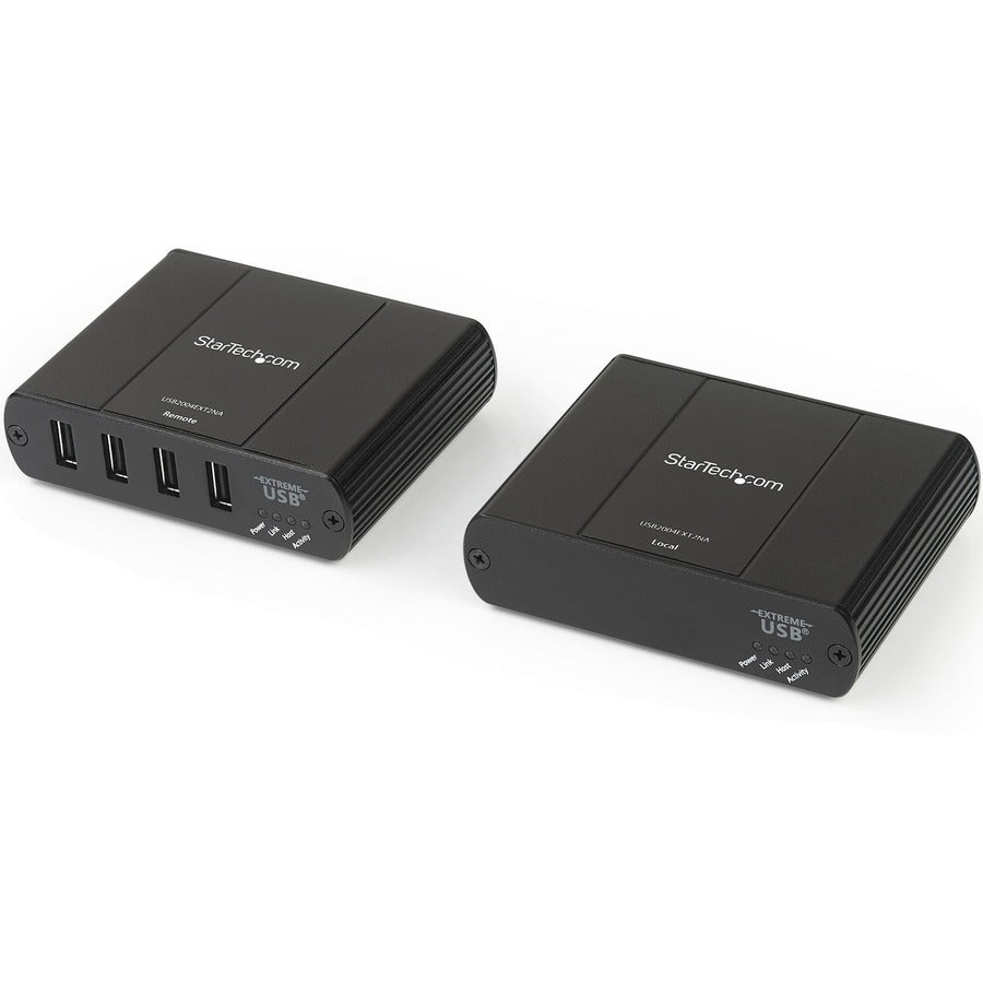 StarTech.com Hub d'extension USB 2.0 à 4 ports sur câble Ethernet Cat5e ou Cat6 - Kit d'extension USB 2.0 en métal de 100 m - ESD, alimenté, 480 Mbps USB2004EXT2NA