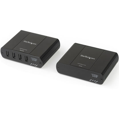 StarTech.com Hub d'extension USB 2.0 à 4 ports sur câble Ethernet Cat5e ou Cat6 - Kit d'extension USB 2.0 en métal de 100 m - ESD, alimenté, 480 Mbps USB2004EXT2NA