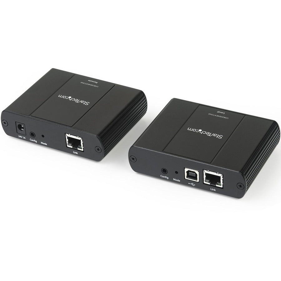 StarTech.com Hub d'extension USB 2.0 à 4 ports sur câble Ethernet Cat5e ou Cat6 - Kit d'extension USB 2.0 en métal de 100 m - ESD, alimenté, 480 Mbps USB2004EXT2NA