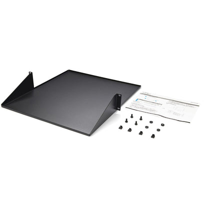 StarTech.com Étagère pour rack réseau 2U 19" à 2 montants, profondeur de 50 cm, plateau cantilever à montage central, montage en rack pour équipement AV/données, capacité de 34 kg CABSHF2POST2