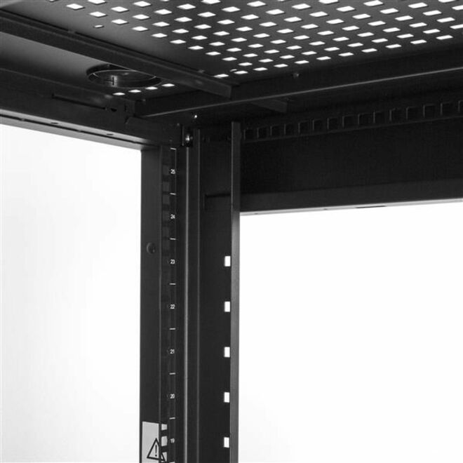 StarTech.com Armoire rack pour serveur 25U - 4 montants à profondeur réglable 7-35" Boîtier réseau/données/informatique à roulettes avec ventilation verrouillable et gestion des câbles RK2537BKM