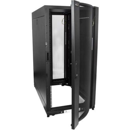 StarTech.com Armoire rack pour serveur 25U - 4 montants à profondeur réglable 7-35" Boîtier réseau/données/informatique à roulettes avec ventilation verrouillable et gestion des câbles RK2537BKM