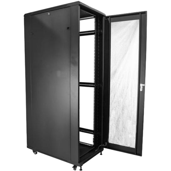 StarTech.com Armoire de serveur 42U - Boîtier de rack d'équipement réseau informatique à 4 montants à profondeur réglable (15 à 92 cm) avec roulettes - 907 kg (RK4236BKB) RK4236BKB