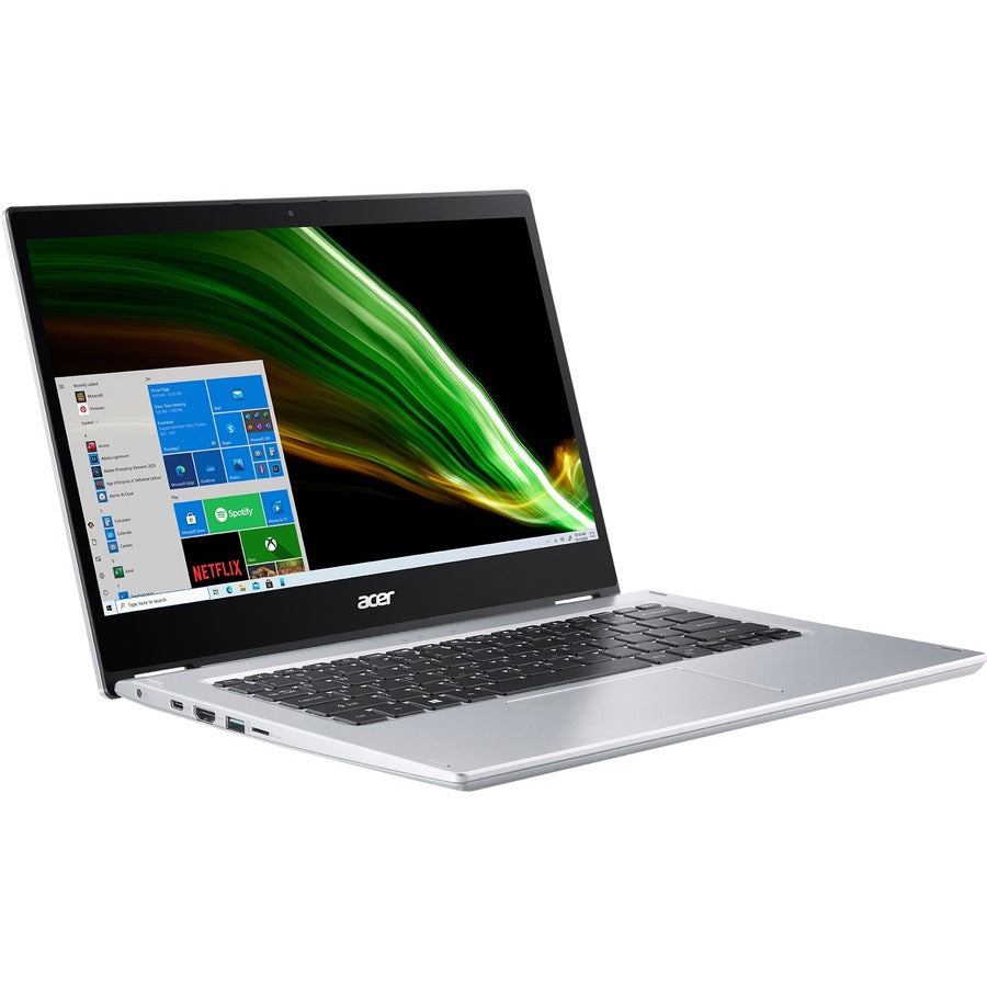 Acer Spin 1 SP114-31 SP114-31-C211 Ordinateur portable 2 en 1 à écran tactile 14" - HD - 1366 x 768 - Intel Celeron N4500 Dual-core (2 cœurs) 1,10 GHz - 4 Go de RAM - 128 Go de mémoire flash - Argent pur NX.ABWAA.004