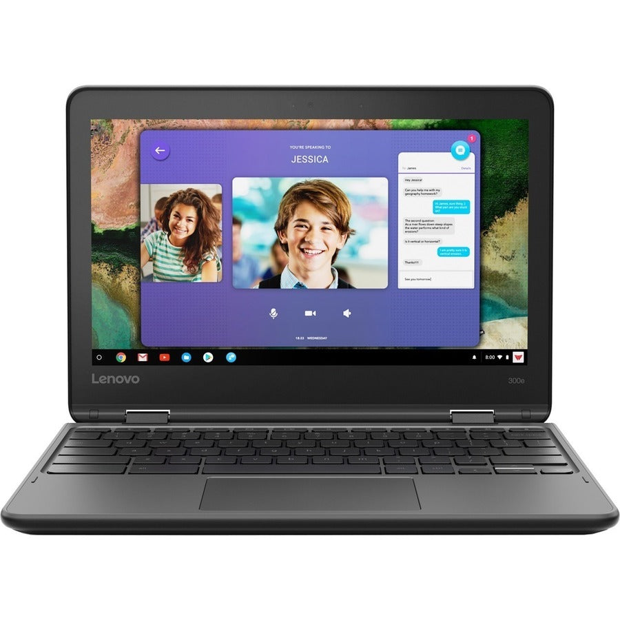 Lenovo 300e Chromebook 2e génération AST 82CE001LUS Chromebook 2 en 1 tactile 11,6" - HD - 1366 x 768 - AMD A-Series A4-9120C Dual-core (2 cœurs) 1,60 GHz - 4 Go de RAM totale - 32 Go de mémoire flash - Noir 82CE001LUS