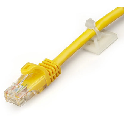 StarTech.com Lot de 100 supports de serre-câbles avec ruban adhésif pour attaches de 4,6 mm de large - Supports de serre-câbles en nylon/plastique - 94V-2 Fire &amp; UL CBMCTM2