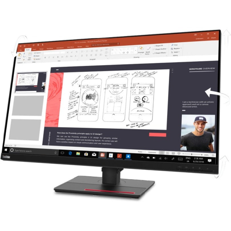 Lenovo ThinkVision P32P-20 31.5" 4K UHD WLED LCD Monitor - 16:9 - Raven Black 62A2GAR2US