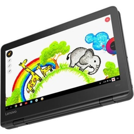 Lenovo 300e Chromebook 2e génération 81MB001UCF Chromebook convertible 2 en 1 à écran tactile 11,6" - HD - 1366 x 768 - Intel Celeron N4020 Dual-core (2 cœurs) 1,10 GHz - 4 Go de RAM totale - 32 Go de mémoire flash - Noir 81MB001UCF