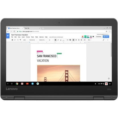 Lenovo 300e Chromebook 2e génération 81MB001UCF Chromebook convertible 2 en 1 à écran tactile 11,6" - HD - 1366 x 768 - Intel Celeron N4020 Dual-core (2 cœurs) 1,10 GHz - 4 Go de RAM totale - 32 Go de mémoire flash - Noir 81MB001UCF