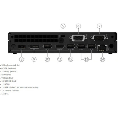 Ordinateur de bureau Lenovo ThinkCentre M80q 11DN0039US - Intel Core i5 10e génération i5-10500T Hexa-core (6 cœurs) 2,30 GHz - 8 Go de RAM DDR4 SDRAM - 256 Go SSD - Tiny - Raven Black 11DN0039US